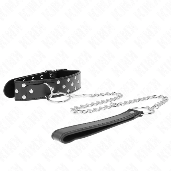 Kink Collar & GAG Klinkerhalsband met riem, zwart Kink Collar & GAG Klinkerhalsband met riem, zwart