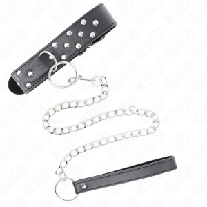 Kink Collar & GAG Klinkerhalsband met riem, zwart Kink Collar & GAG Klinkerhalsband met riem, zwart - Afbeelding 2