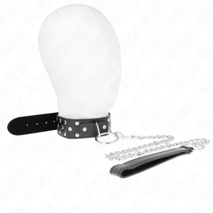 Kink Collar & GAG Nieten-Halsband mit Gürtel, schwarz