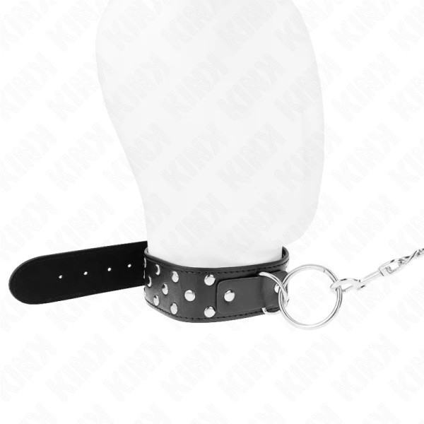 Kink Collar & GAG Klinkerhalsband met riem, zwart Kink Collar & GAG Klinkerhalsband met riem, zwart
