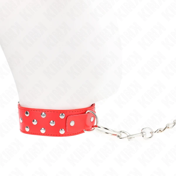 Kink Collar & GAG Halsband met ring en noppen, rood