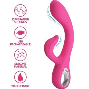 High Tech Pretty Love Fritz Rabbit Vibrator met 12 vibraties, Roze