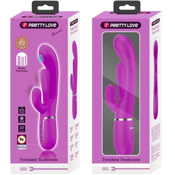 High Tech Pretty Love Shania Triple Rabbit Vibrator Multifunctioneel-roze