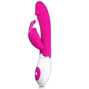 High Tech Pretty Love Ation Vibrator met konijnen-kittelaar, lila/wit High Tech Pretty Love Ation Vibrator met konijnen-kittelaar, lila/wit - Afbeelding 1
