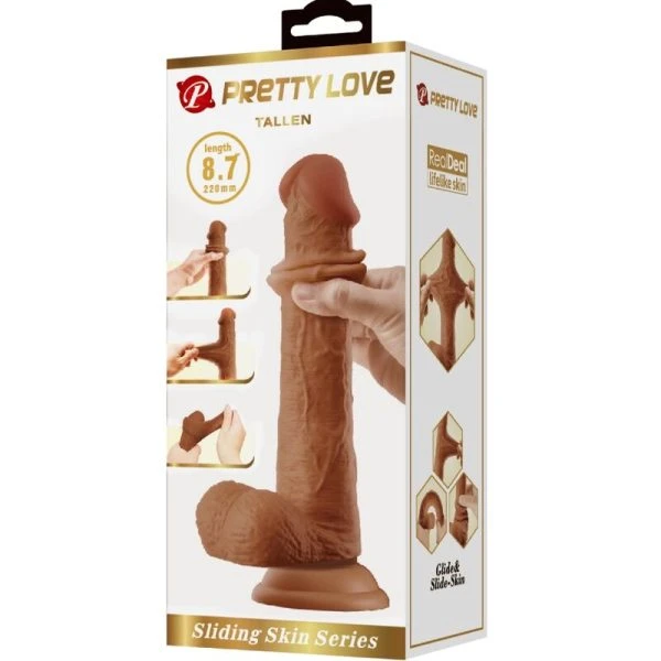 Dildo's Pretty Love Grote Realistische Dildo met Zuignap Bruin