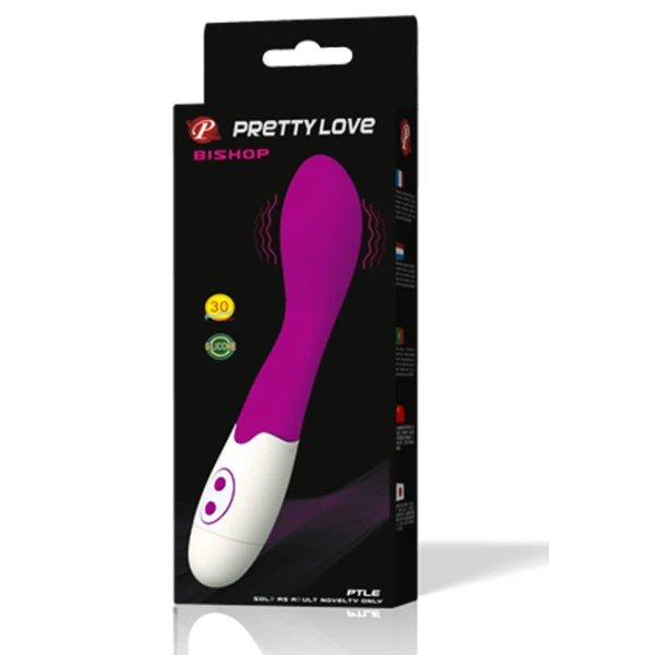 High Tech Pretty Love Flirtation Bishop Vibrator aus Silikon, 18 cm, flieder/weiß