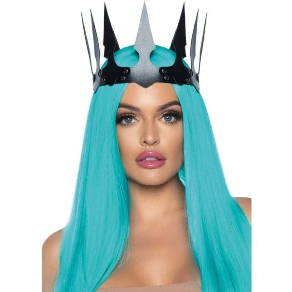 LEG Avenue Accessories Kunstleder Maleficent Kroon met Studs Zwart