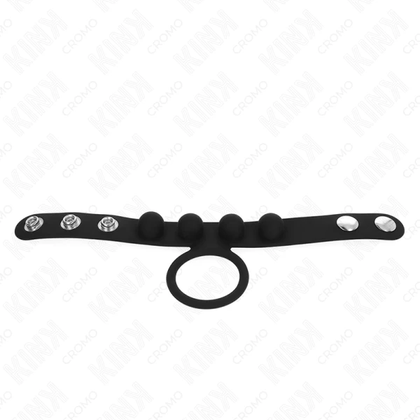 Kink Ring Power Leder-Penisring mit Druckverschluss