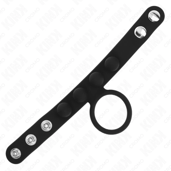 Kink Ring Power Leder-Penisring mit Druckverschluss