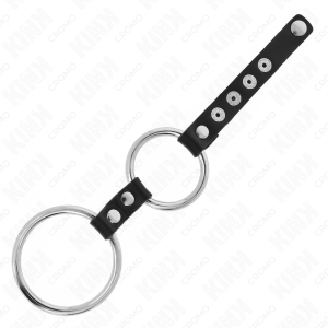 Kink Ring Power Dubbele Penisring van Metaal met Leder Verbonden Kink Ring Power Dubbele Penisring van Metaal met Leder Verbonden - Afbeelding 4