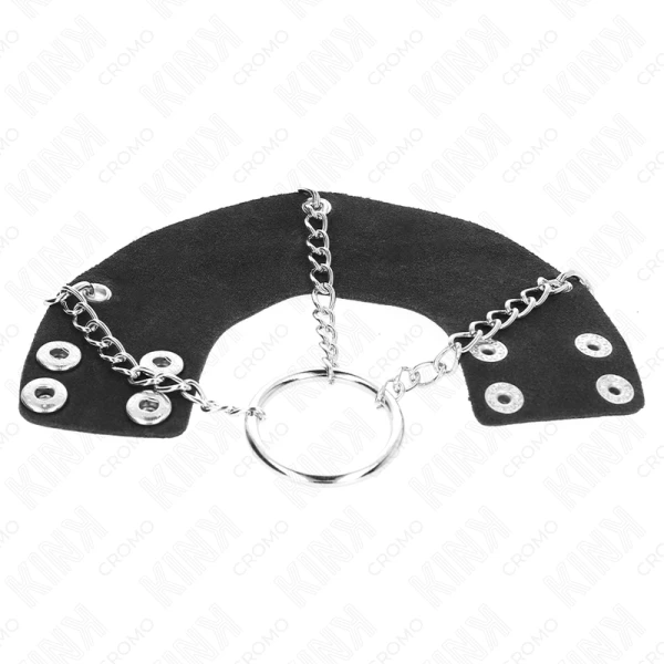 Kink Ring Power Penisring met ketting en lederen riemen