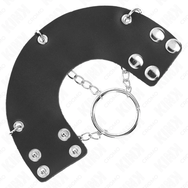 Kink Ring Power Penisring met ketting en lederen riemen