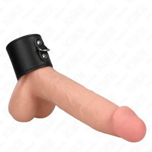 Kink Ring Power Leder-Penisring mit Druckverschluss