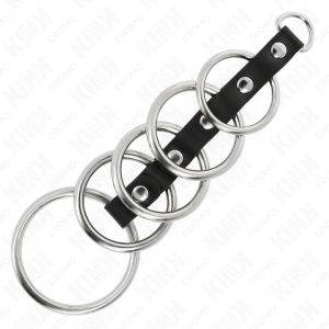 Kink Ring Power Metalen Penisringen met Leren Verbinding, 5-delig Kink Ring Power Metalen Penisringen met Leren Verbinding, 5-delig - Afbeelding 4