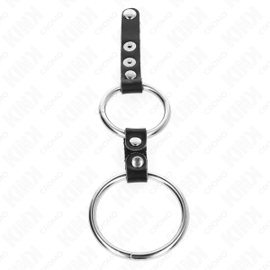 Kink Ring Power Dubbele Penisring van leer verbonden Kink Ring Power Dubbele Penisring van leer verbonden - Afbeelding 4