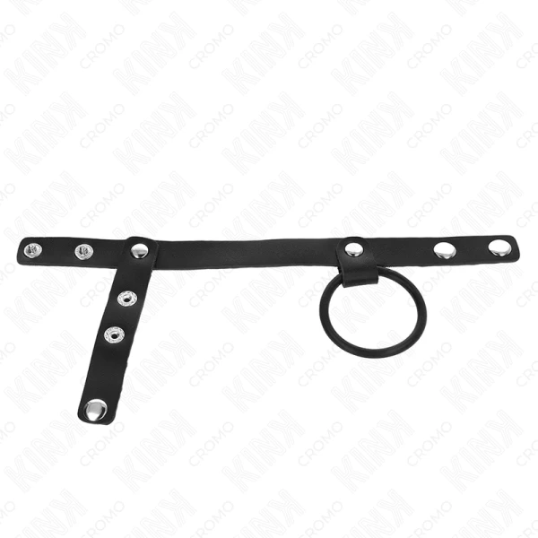Kink Ring Power Siliconen Penisring met Verdelger en Leren Band Kink Ring Power Siliconen Penisring met Verdelger en Leren Band