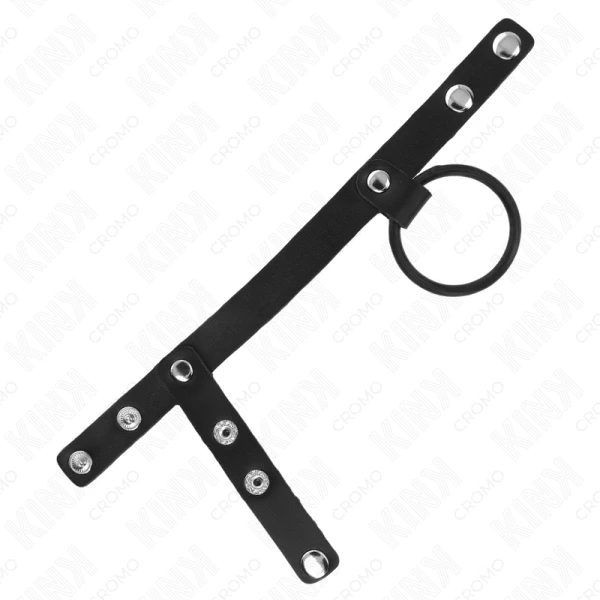 Kink Ring Power Siliconen Penisring met Verdelger en Leren Band Kink Ring Power Siliconen Penisring met Verdelger en Leren Band