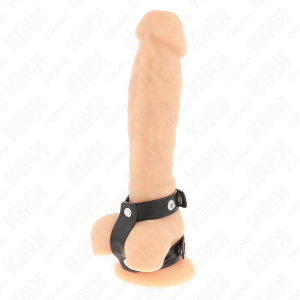 Kink Verstellbarer Doppelter Penisring aus Leder Schwarz Braun Rot Kink Verstellbarer Doppelter Penisring aus Leder Schwarz Braun Rot – Bild 1