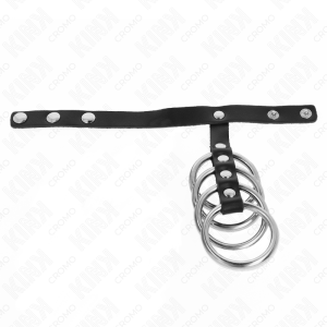 Kink Ring Power Penisring-Set met leren band en druksluiting Kink Ring Power Penisring-Set met leren band en druksluiting - Afbeelding 3