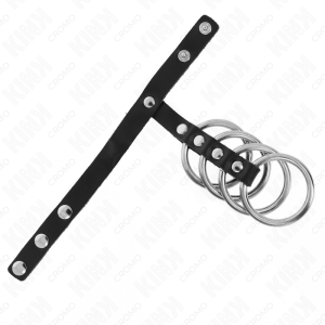 Kink Ring Power Penisring-Set met leren band en druksluiting Kink Ring Power Penisring-Set met leren band en druksluiting - Afbeelding 4