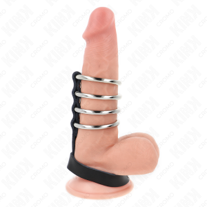 Kink Ring Power Penisring-Set met leren band en druksluiting Kink Ring Power Penisring-Set met leren band en druksluiting - Afbeelding 1