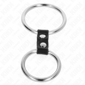 Kink Ring Power doppelter Penisring aus Metall mit Lederband Kink Ring Power doppelter Penisring aus Metall mit Lederband – Bild 3