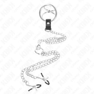 Kink Ring Power Penisring mit Nippelklemmen und Kette, Metall Kink Ring Power Penisring mit Nippelklemmen und Kette, Metall – Bild 3