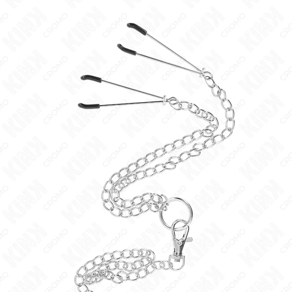 Kink Ring Power Penisring-Set met tepelklemmen en ketting