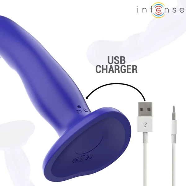 Intense Remote Control Shorty Vibrator met zuignappen, afstandsbediening, blauw