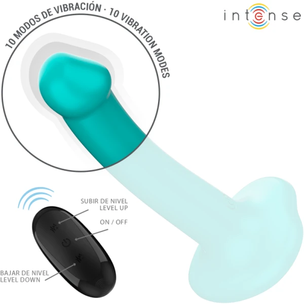 Intense Remote Control Vibrator Katie mit Saugnapf, 10 Modi, Blau