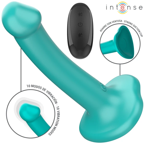 Intense Remote Control Vibrator Katie mit Saugnapf, 10 Modi, Blau
