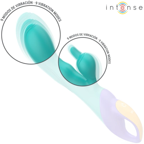 Intense High Tech Rabbit-Vibrator Fred met Clitorisstimulatoren Blauw