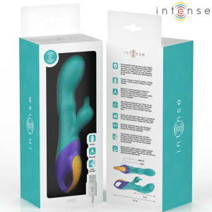 Intense High Tech Rabbit-Vibrator Fred met Clitorisstimulatoren Blauw Intense High Tech Rabbit-Vibrator Fred met Clitorisstimulatoren Blauw - Afbeelding 6