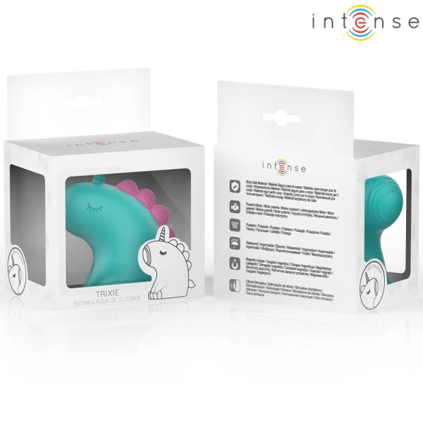 Intense FUN Toys Trixie opzetvibrator eenhoorn-ontwerp groen Intense FUN Toys Trixie opzetvibrator eenhoorn-ontwerp groen
