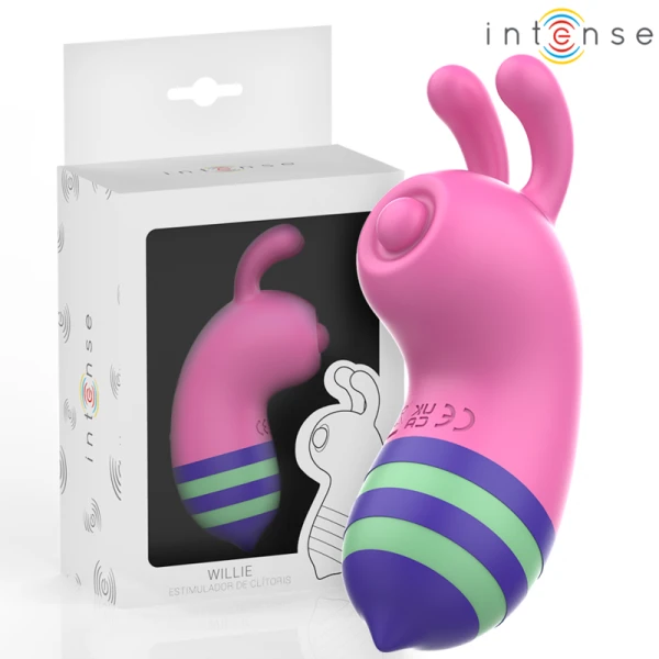 Intense FUN Toys Opgelegde Vibrator Willie Pulsatie Tongstimulator roze-groen