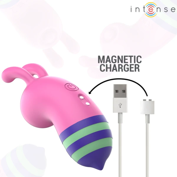 Intense FUN Toys Opgelegde Vibrator Willie Pulsatie Tongstimulator roze-groen