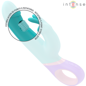 Intense High Tech Rabbit Vibrator Monica met roterende G-punt stimulator, 22,5 cm, blauw Intense High Tech Rabbit Vibrator Monica met roterende G-punt stimulator, 22,5 cm, blauw - Afbeelding 4