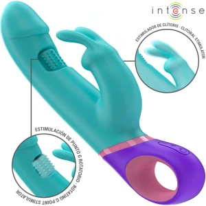 Intense High Tech Rabbit Vibrator Monica mit rotierendem G-Punkt-Stimulator, 22,5 cm, blau