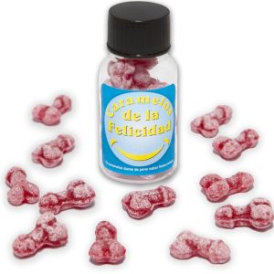 Diablo Picante Penis-snoepjes in glas Aardbei-Kers-smaak Diablo Picante Penis-snoepjes in glas Aardbei-Kers-smaak - Afbeelding 1