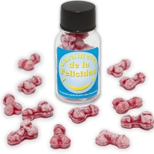 Diablo Picante Penis-snoepjes in glas Aardbei-Kers-smaak