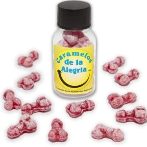 Diablo Picante Penisvormige Joy-Bonbons Aardbei/Kers Party-Grap