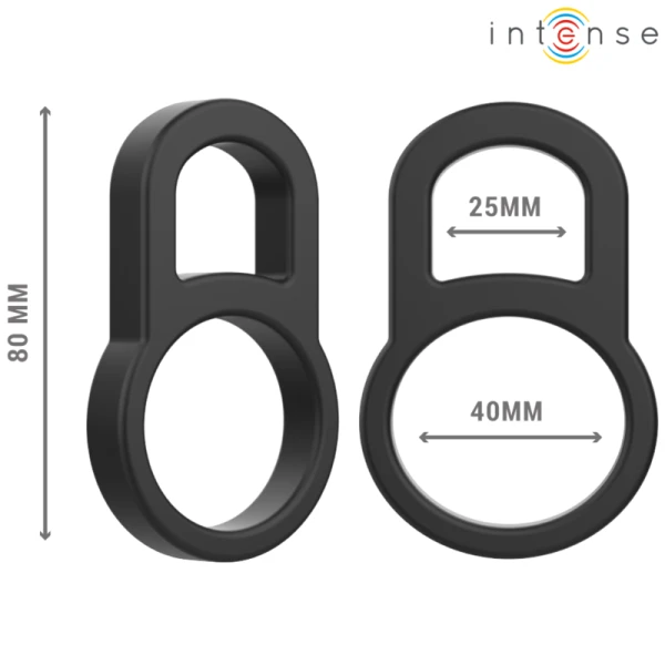 Intense FOR HIM Siliconen-penisring Dubbele ring Bobby Zwart Intense FOR HIM Siliconen-penisring Dubbele ring Bobby Zwart
