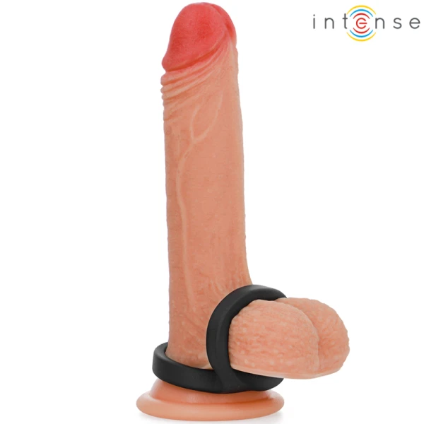 Intense FOR HIM Siliconen-penisring Dubbele ring Bobby Zwart Intense FOR HIM Siliconen-penisring Dubbele ring Bobby Zwart