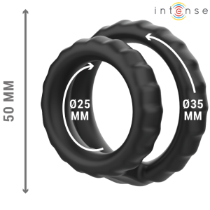 Intense FOR HIM Dubbele Penisring van siliconen, zwart Intense FOR HIM Dubbele Penisring van siliconen, zwart - Afbeelding 3