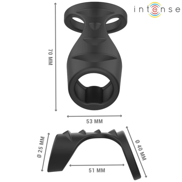 Intense FOR HIM Dubbele Penisring Theo van siliconen zwart Intense FOR HIM Dubbele Penisring Theo van siliconen zwart