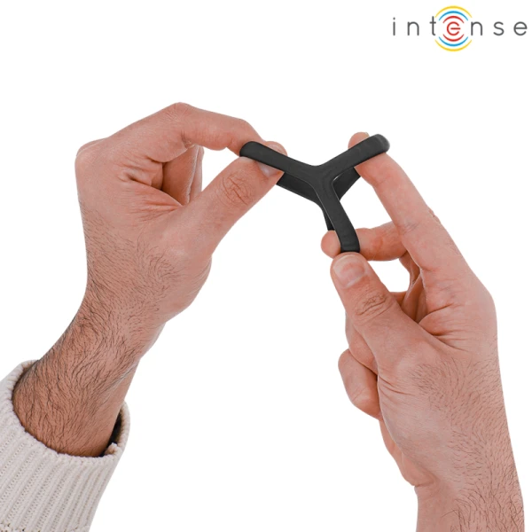 Intense FOR HIM Carson Doppelter Penisring aus Silikon, schwarz