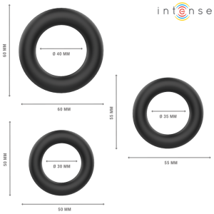 Intense FOR HIM Penis Ring Set Hugh 3 Basic made of silicone, black Intense FOR HIM Penis Ring Set Hugh 3 Basic made of silicone, black - Image 3