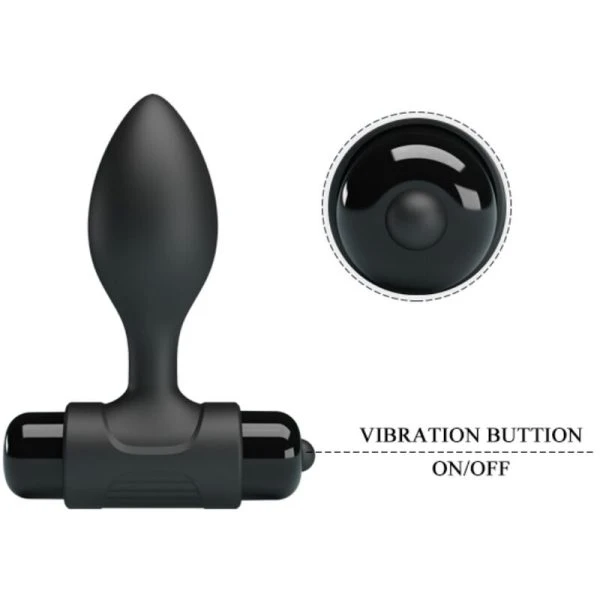Anal Toys Pretty Love Vibra Butt Anaalplug met 10 Trillingen, Zwart