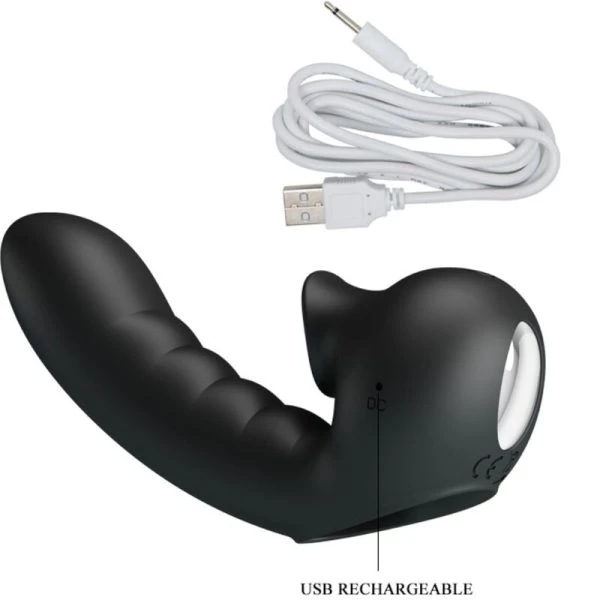 FUN Toys Pretty Love Hobgoblin vibrerende vingerhoes met clitorisstimulator, Zwart