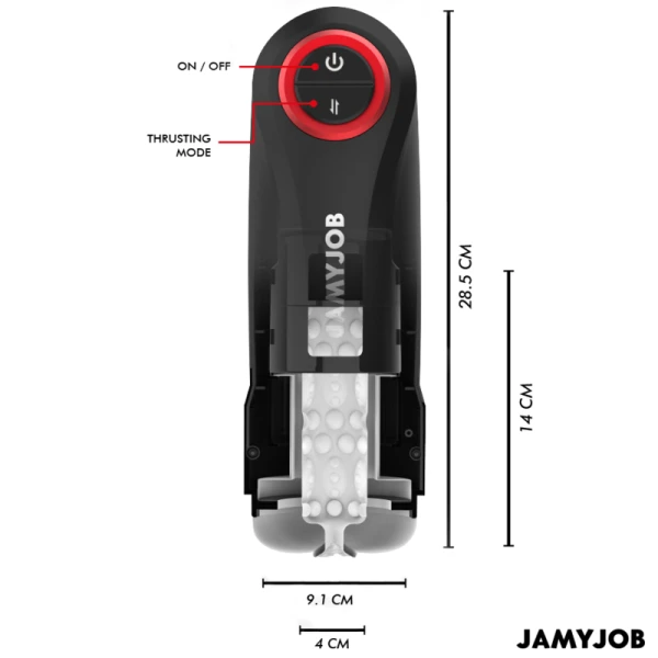 Jamyjob Gravity Automatische Masturbator met Stoot- en Zuigfunctie Zwart